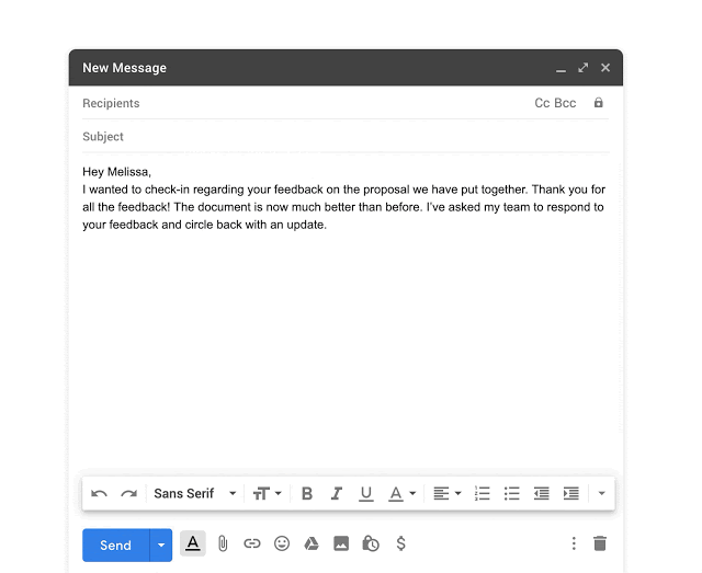Gmail correccion gramatical